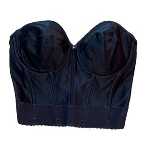 VTG BLACK CROPPED SIMPLE CORSET TOP // SIZE XS-M 🖤